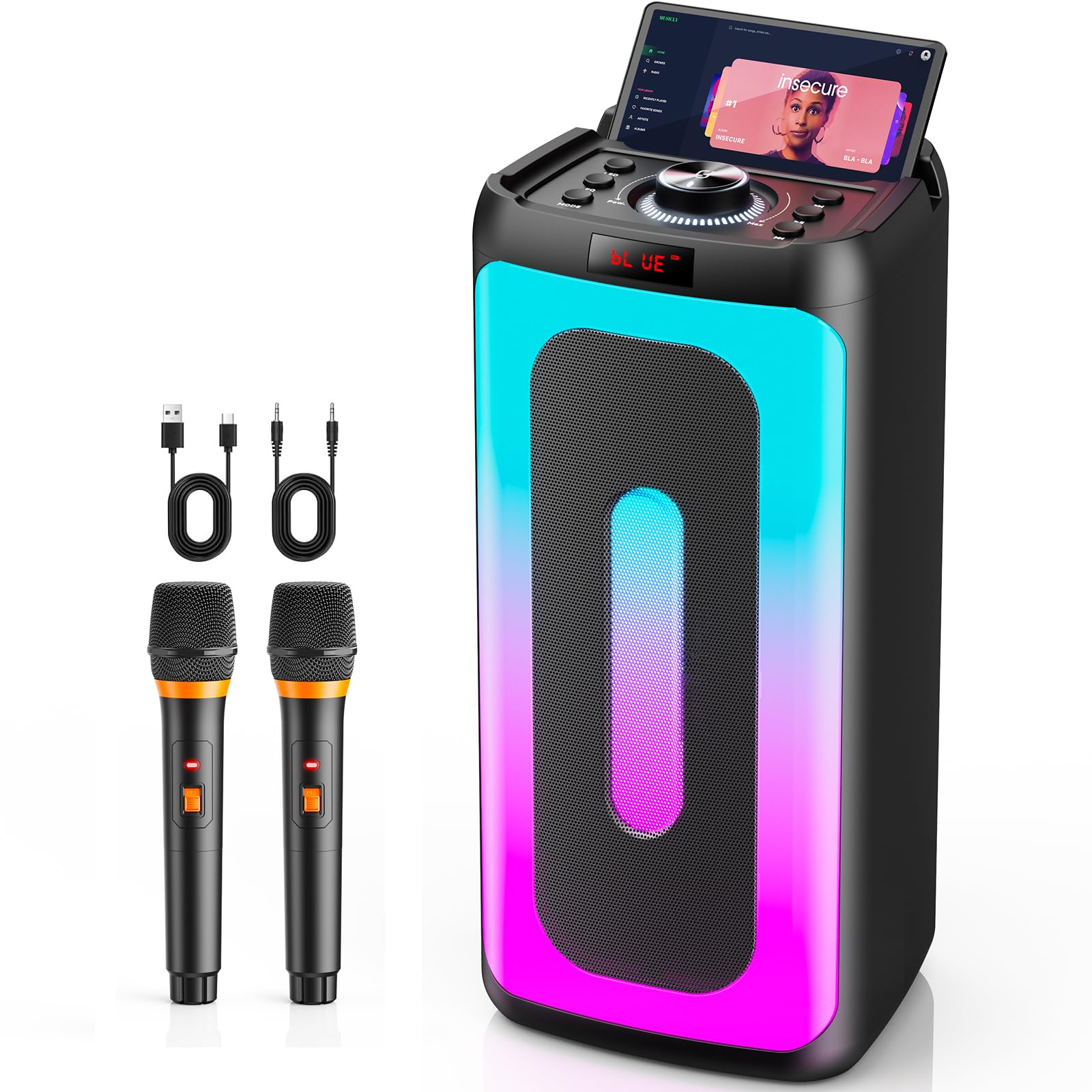 Amazon.com: HWWR Karaoke Machine, Portable Bluetooth 5.3 Karaoke